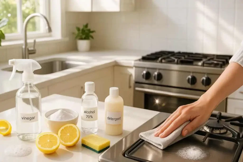 Segredos do Lar - Imagem Criada por IA | Sora - Como limpar a cozinha com produtos simples